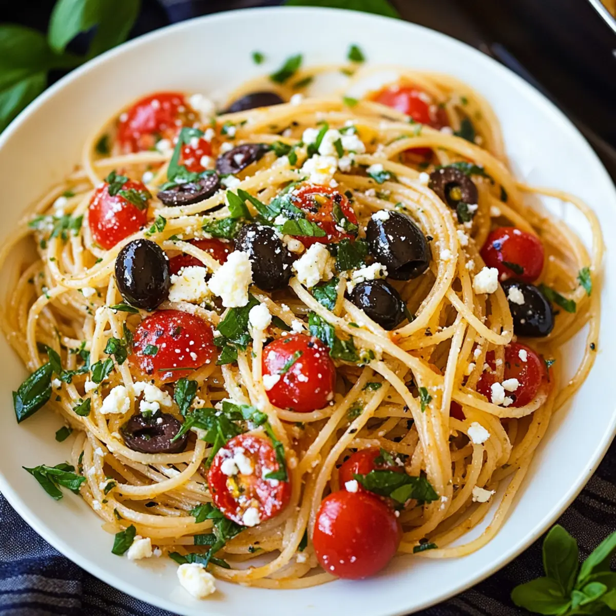 Savor Mediterranean Flavors: Garlicky Greek Spaghetti Toss Recipe